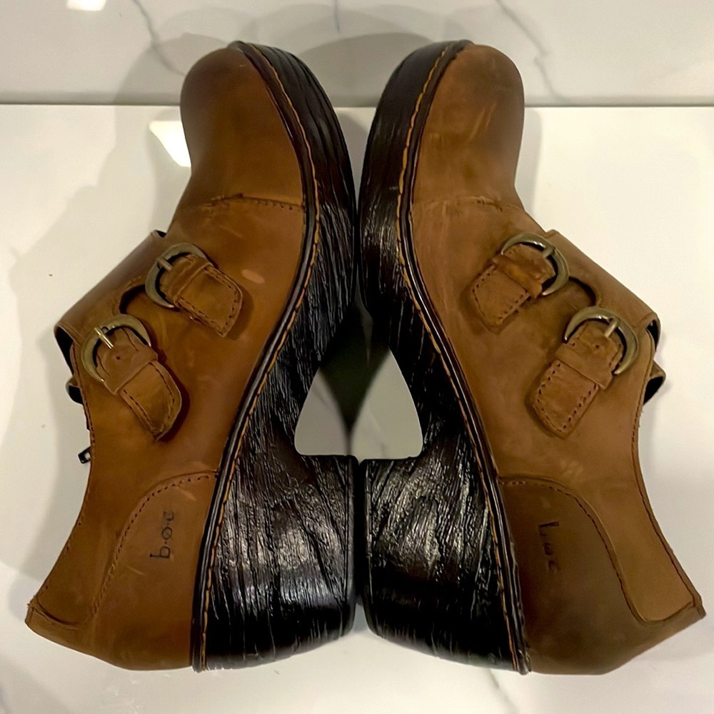 Women's BOC Brown Leather Clog Shoe, Size 8 - Picture 6 of 9